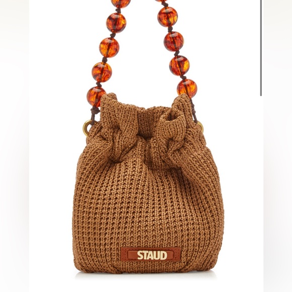 STAUD Handbags - STAUD Grace Beaded Raffia Bag